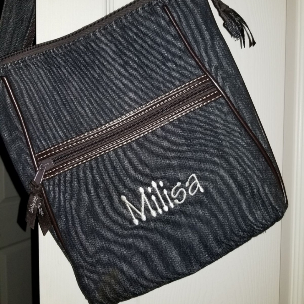 Thirty-One denim monogrammed cross body 🇺🇸